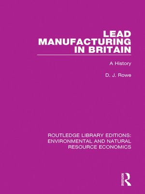 cover image of Lead Manufacturing in Britain